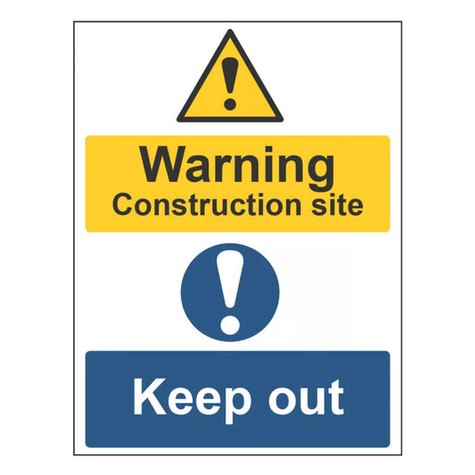 "WARNING CONSTRUCTION SITE KEEP OUT" SIGN 400MM X 300MM - MonkeyTools