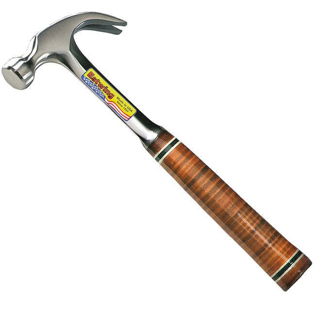 Estwing 20oz Curved Leather Grip Claw Hammer ESTE20C - MonkeyTools