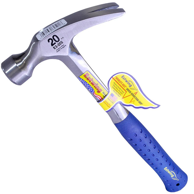 Estwing 20oz Straight Vinyl Grip Claw Hammer ESTE320S - MonkeyTools