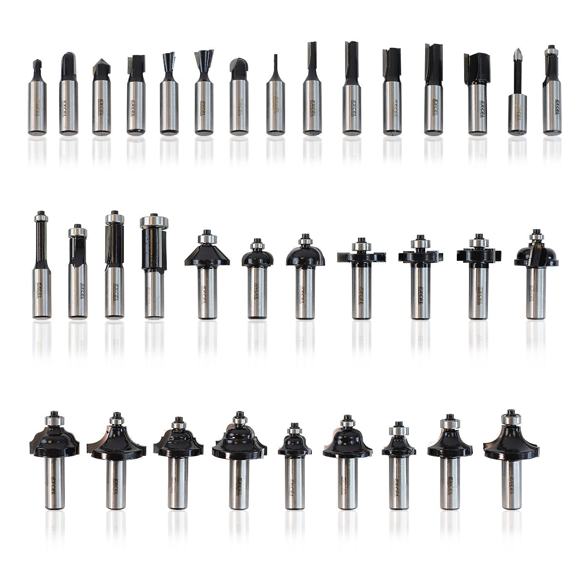 Excel 1/2in Shank Router Cutter Bit 35 Piece Set - MonkeyTools