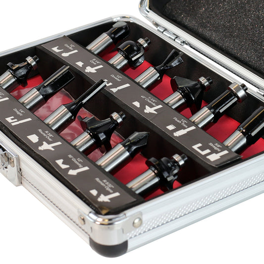 Excel 1/2in Shank TCT Router Cutter Bit 12 Piece Set - MonkeyTools