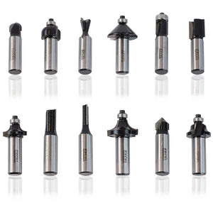 Excel 1/2in Shank TCT Router Cutter Bit 12 Piece Set - MonkeyTools