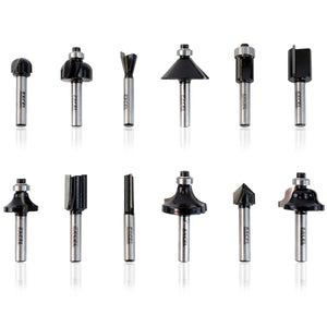 Excel 1/4in Shank TCT Router Cutter Bit 12 Piece Set - MonkeyTools