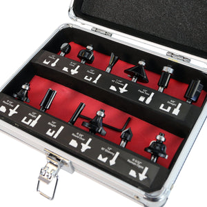 Excel 1/4in Shank TCT Router Cutter Bit 12 Piece Set - MonkeyTools