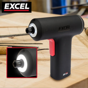 Excel Cordless Electric Screwdriver with 24 Piece 25mm Bits In Plastic Box - MonkeyTools