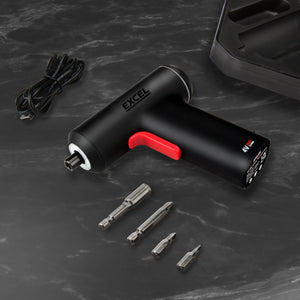 Excel Cordless Electric Screwdriver with 24 Piece 25mm Bits In Plastic Box - MonkeyTools