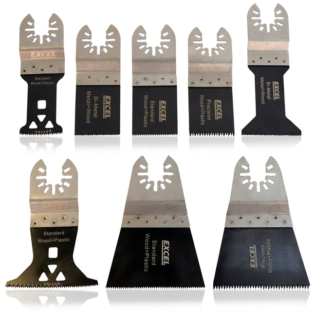 Excel Oscillating Multi Cutter Blade 8 Piece Accessories Set for Makita DeWalt - MonkeyTools