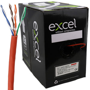EXCEL COPPER CAT5E NETWORK CABLE U/UTP LOW SMOKE LSOH EUROCLASS DCA 305M RED - MonkeyTools
