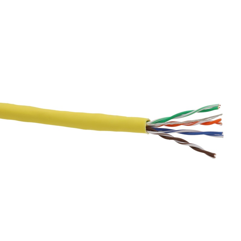 EXCEL COPPER CAT5E NETWORK CABLE U/UTP LOW SMOKE LSOH EUROCLASS DCA 305M YELLOW - MonkeyTools