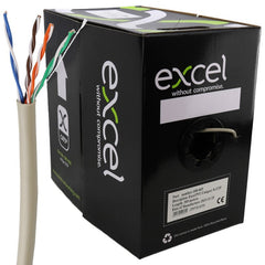 EXCEL COPPER CAT5E NETWORK CABLE U/UTP PVC EUROCLASS ECA 305M GREY