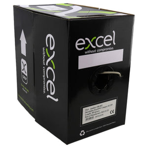 EXCEL COPPER CAT5E NETWORK CABLE U/UTP PVC EUROCLASS ECA 305M GREY - MonkeyTools