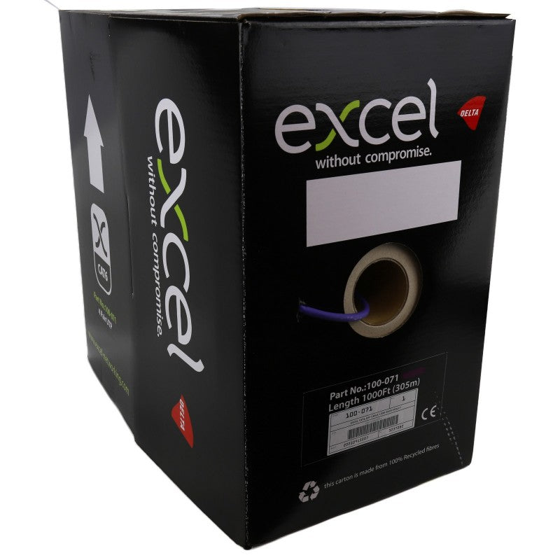 EXCEL COPPER CAT6 NETWORK CABLE U/UTP LOW SMOKE LSOH EUROCLASS DCA 305M VIOLET - MonkeyTools