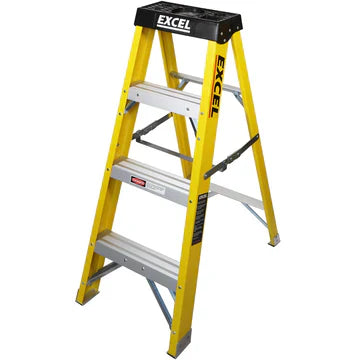 Excel Electricians Fibreglass Step Ladder 4 Tread 1.03m Heavy Duty - MonkeyTools