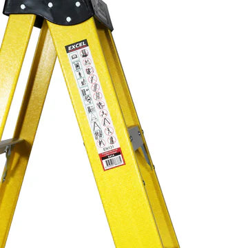 Excel Electricians Fibreglass Step Ladder 5 Tread 1.3m Heavy Duty - MonkeyTools