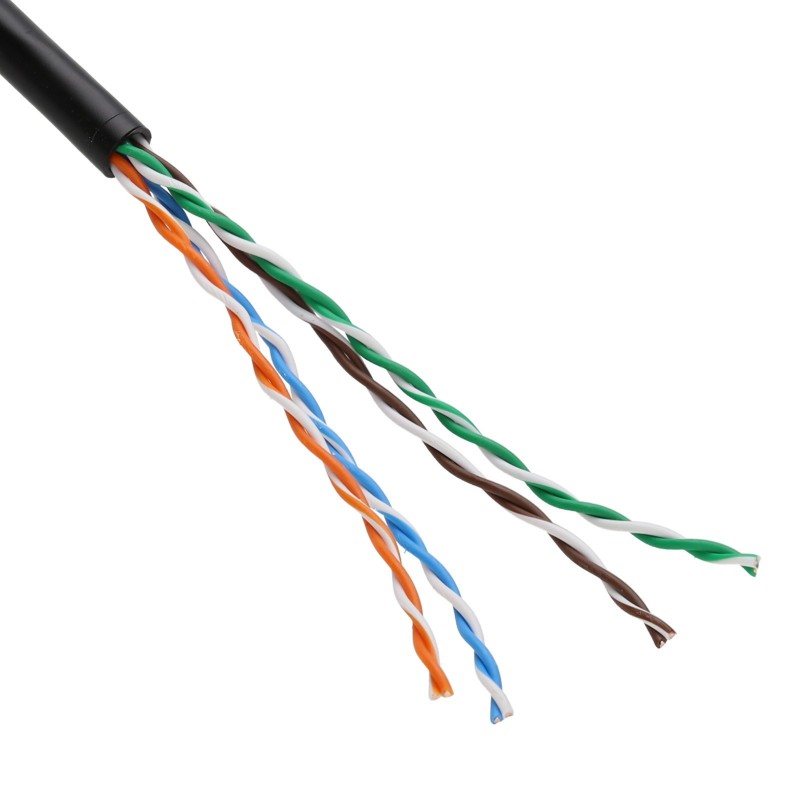 EXCEL EXTERNAL COPPER CAT5E NETWORK CABLE U/UTP OUTDOOR EUROCLASS FCA 305M BLACK - MonkeyTools