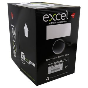 EXCEL EXTERNAL COPPER CAT5E NETWORK CABLE U/UTP OUTDOOR EUROCLASS FCA 305M BLACK - MonkeyTools
