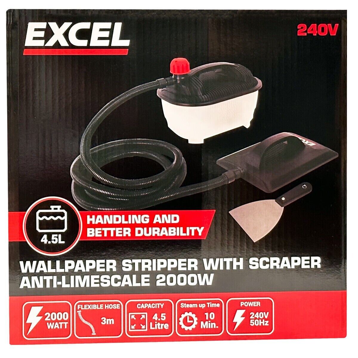 Excel Wallpaper Steamer Stripper 2000W Heavy Duty 240V DIY Easy Steamer - MonkeyTools