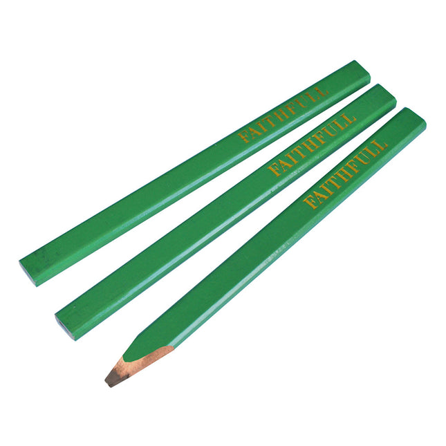 Faithfull Carpenters Pencils Green / Hard FAICPG Pack of 3 - MonkeyTools