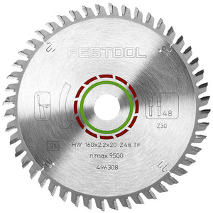 Festool 160mm x 2.2mm x 20mm 48T Laminate / HPL Saw Blade - 496308 - MonkeyTools