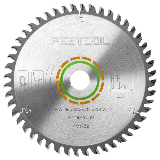 Festool 160mm x 20mm x 48T Fine Tooth Saw Blade For TS 55 and TSC 55 Circular Saws - 491952 - MonkeyTools