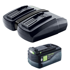 Festool 18V 5.0Ah AIRSTREAM Battery 577660 & 10.8-18V TCL 6 DUO Rapid Charger 230V 577019 - MonkeyTools