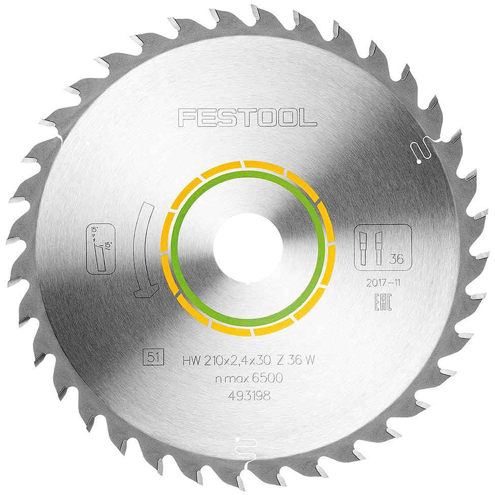 Festool 210mm x 2.4mm x 30mm 36T Wood Universal Saw Blade - 493198 - MonkeyTools
