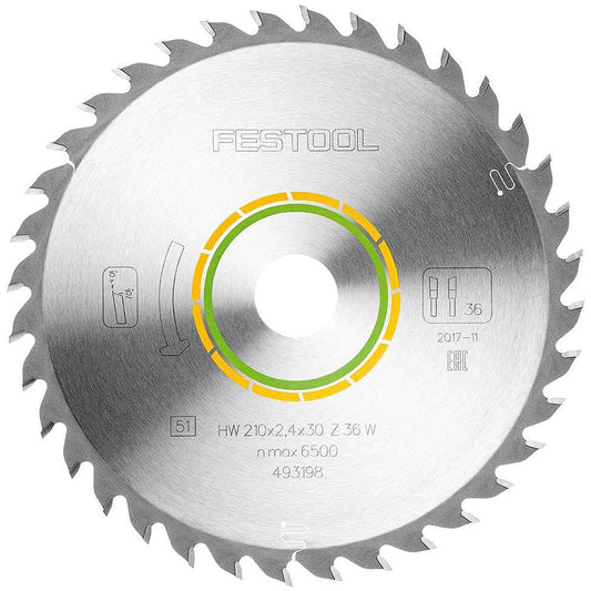 Festool 210mm x 2.4mm x 30mm 36T Wood Universal Saw Blade - 493198 - MonkeyTools