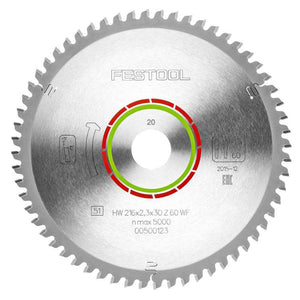 Festool 216mm x 2.3mm x 30mm 60T Laminate / HPL Saw Blade - 500123 - MonkeyTools