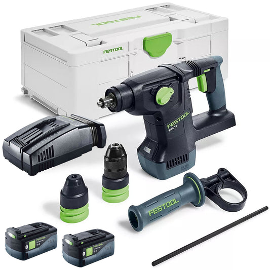 Festool KHC 18 EB-Basic 18V Brushless Rotary Hammer Drill - 577447 With 2 x 5.0Ah Battery & Charger - MonkeyTools