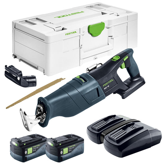 Festool RSC 18 EB-Basic 18V Brushless Reciprocating Saw - 576947 With 2 x 5.0Ah Batteries & Charger - MonkeyTools