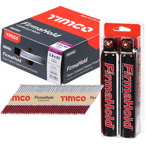 FirmaHold 63mm Galv Ring Shank Collated Clipped Head Nails With 2 Fuel Cells - MonkeyTools