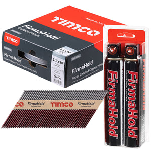 FirmaHold 90mm Bright Plain Shank Collated Clipped Head Nails With 2 Fuel Cells - MonkeyTools