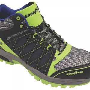 GOODYEAR GYBT1533 METAL FREE SAFETY TRAINER BOOTS BLACK / BLUE / YELLOW SIZE 9 - MonkeyTools
