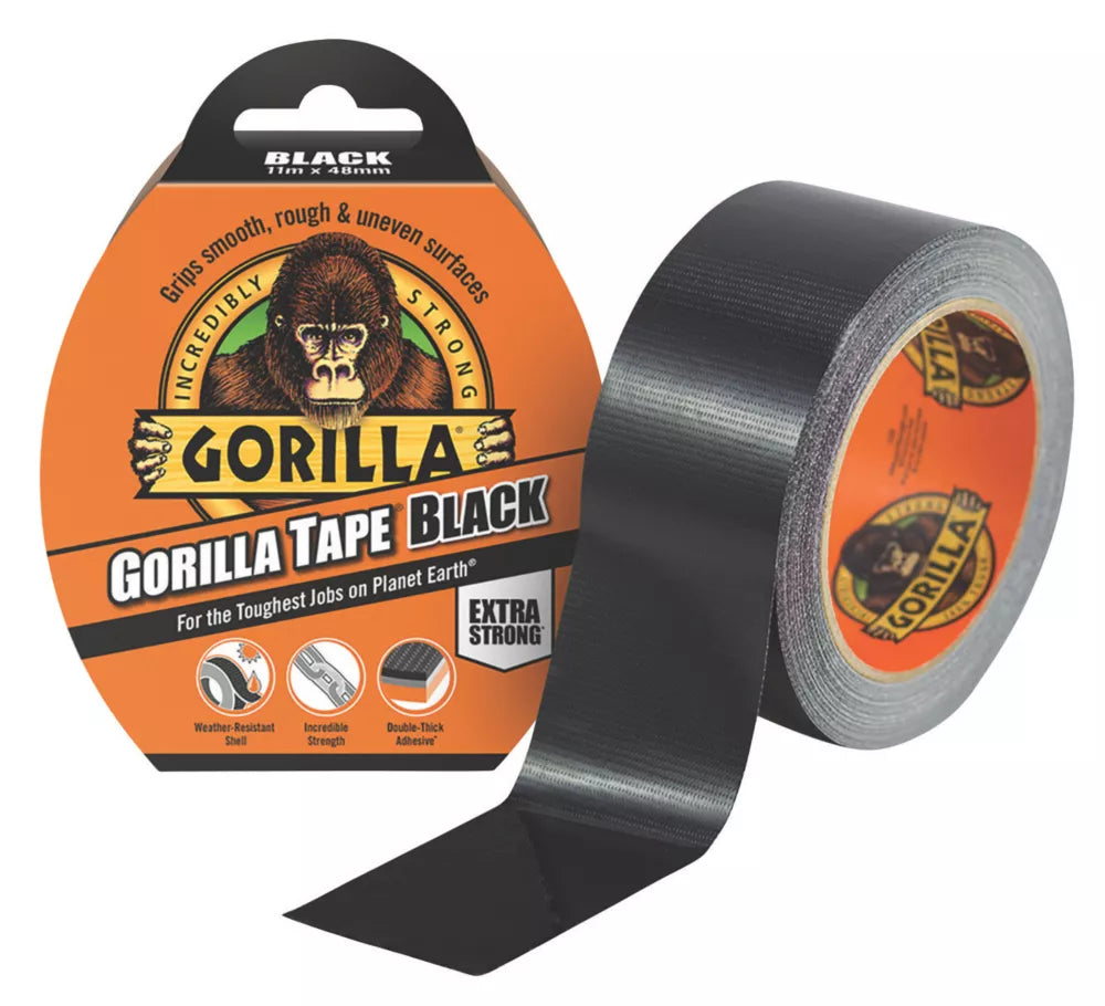 GORILLA GLUE CLOTH TAPE 48 MESH BLACK 11M X 48MM - MonkeyTools