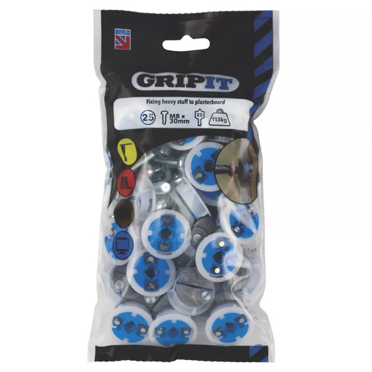 GRIPIT PLASTERBOARD FIXING 25MM X 205MM 25 PACK - MonkeyTools