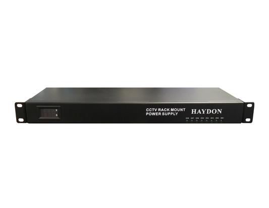 HAY-RMPSU812-8A/1U - 12V DC 8 Ch Rack Mount PSU 8 Amp PTC Fused 1U - MonkeyTools