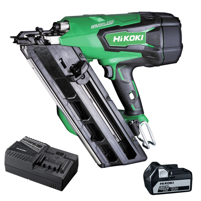 HiKOKI NR1890DCJ6Z 18V Brushless First Fix 16GA Framing Nailer with 1 x 5.0Ah Battery & Charger - MonkeyTools