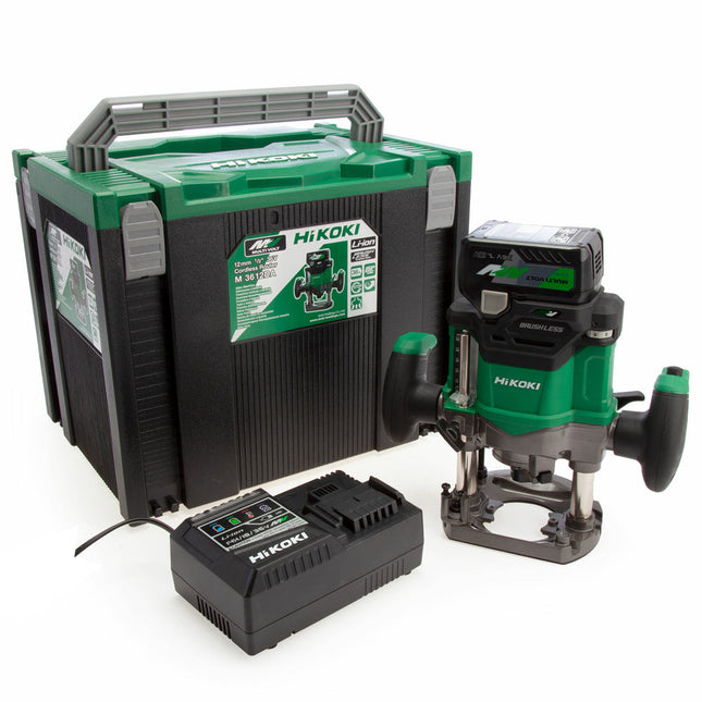 HiKOKI M3612DAJPZ 36V 1/2" Brushless Router with 1 x 2.5Ah Battery Charger & Case - MonkeyTools