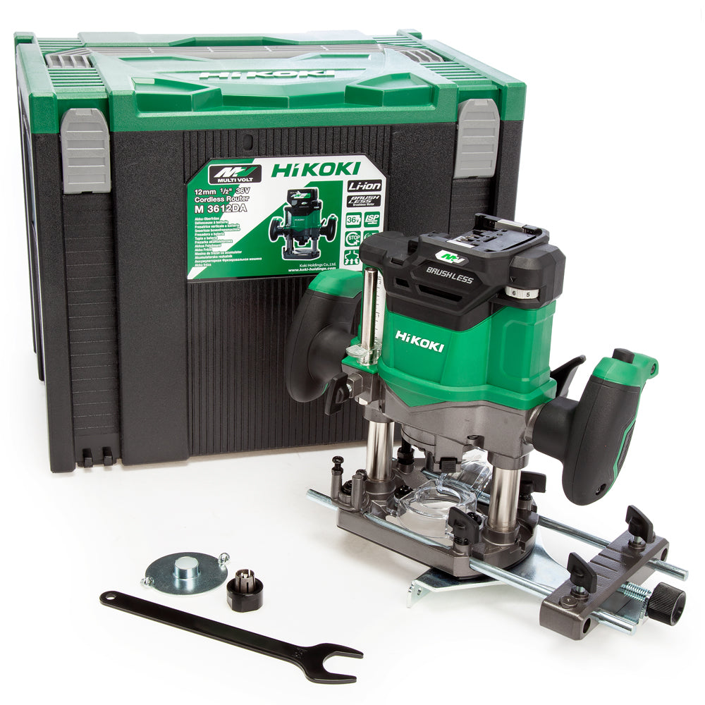HiKOKI M3612DAJPZ 36V 1/2" Brushless Router with 1 x 2.5Ah Battery Charger & Case - MonkeyTools