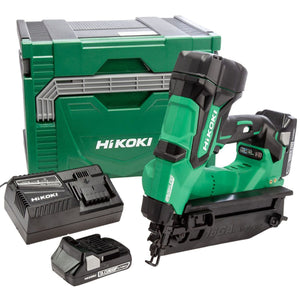 Hikoki NT1865DMJXZ 18V Brushless 16GA Straight Finish Nailer with 2 x 3.0Ah Battery Charger & Case - MonkeyTools