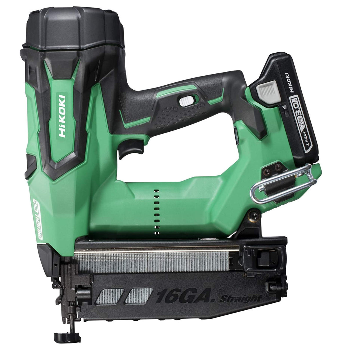 Hikoki NT1865DMJXZ 18V Brushless 16GA Straight Finish Nailer with 2 x 3.0Ah Battery Charger & Case - MonkeyTools