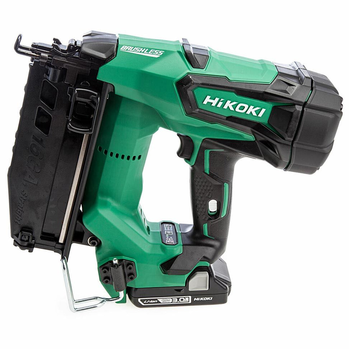 Hikoki NT1865DMJXZ 18V Brushless 16GA Straight Finish Nailer with 2 x 3.0Ah Battery Charger & Case - MonkeyTools