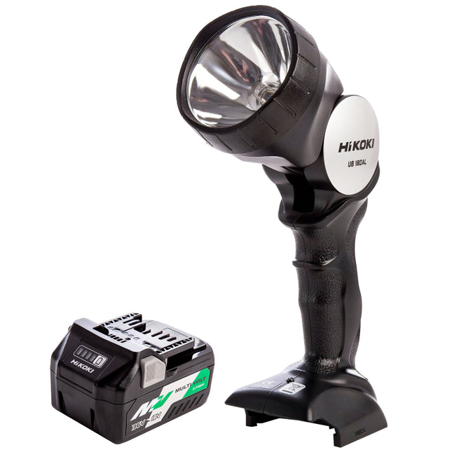 HiKOKI UB18DAL 18V Angled Head Torch with 1 x 2.5Ah/5.0Ah Battery - MonkeyTools