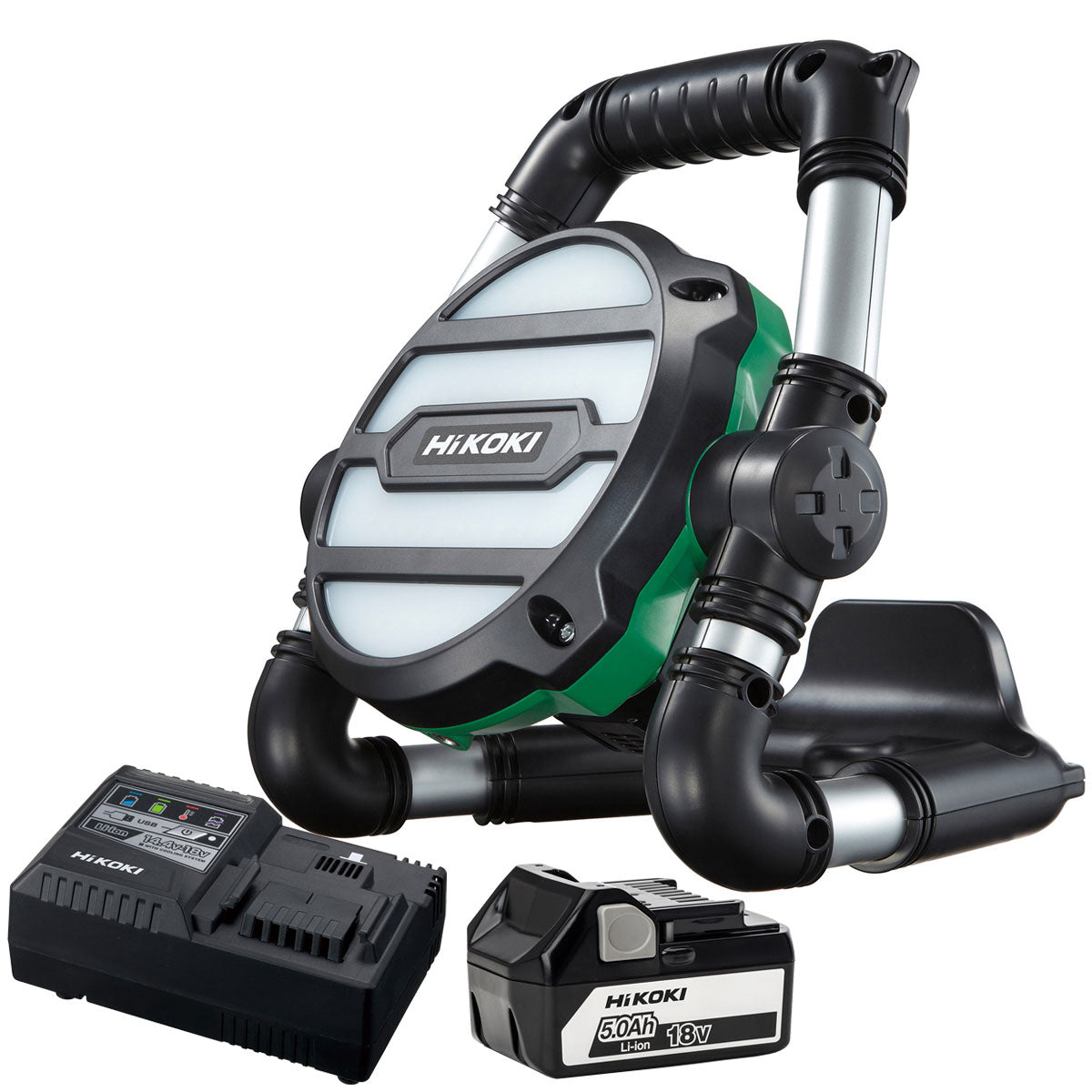 Hikoki UB18DGLZ 18V Cordless LED Work Light with 1 x 5.0Ah Battery & Charger - MonkeyTools
