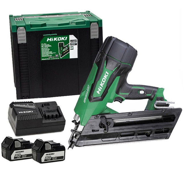 HiKOKI NR1890DCJPZ 18V Brushless First Fix Framing Nailer with 2 x 5.0Ah Batteries Charger & Type 4 Case - MonkeyTools