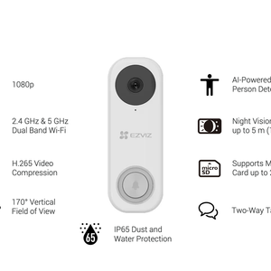 HIKVISION DB1C - EZVIZ Wi-Fi Video Doorbell - MonkeyTools