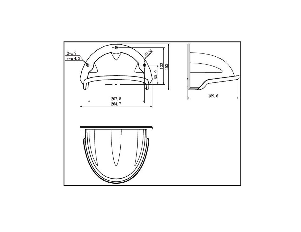 HIKVISION DS-1250ZJ - Rain Shade for Outdoor Dome Camera - MonkeyTools
