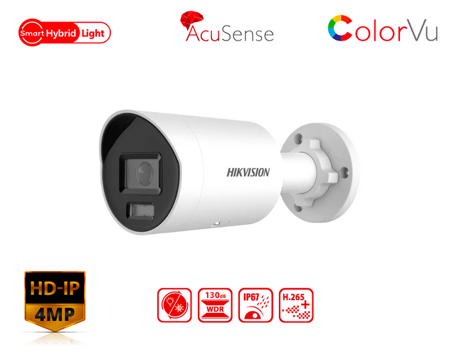 HIKVISION DS-2CD2047G2H-LIU(2.8mm) - Hikvision 4 MP Smart Hybrid Light with ColorVu Fixed Mini Bullet Network Camera - MonkeyTools