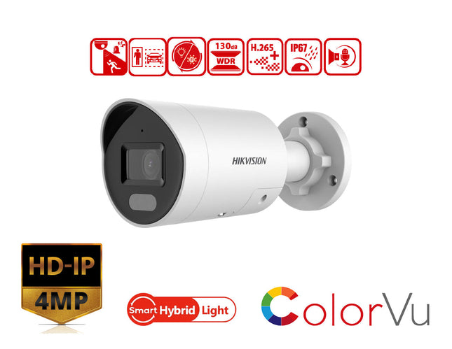 HIKVISION DS-2CD2047G2H-LIU/SL(2.8mm) - 4 MP Smart Hybrid Light with ColorVu Fixed Mini Bullet Network Camera - MonkeyTools