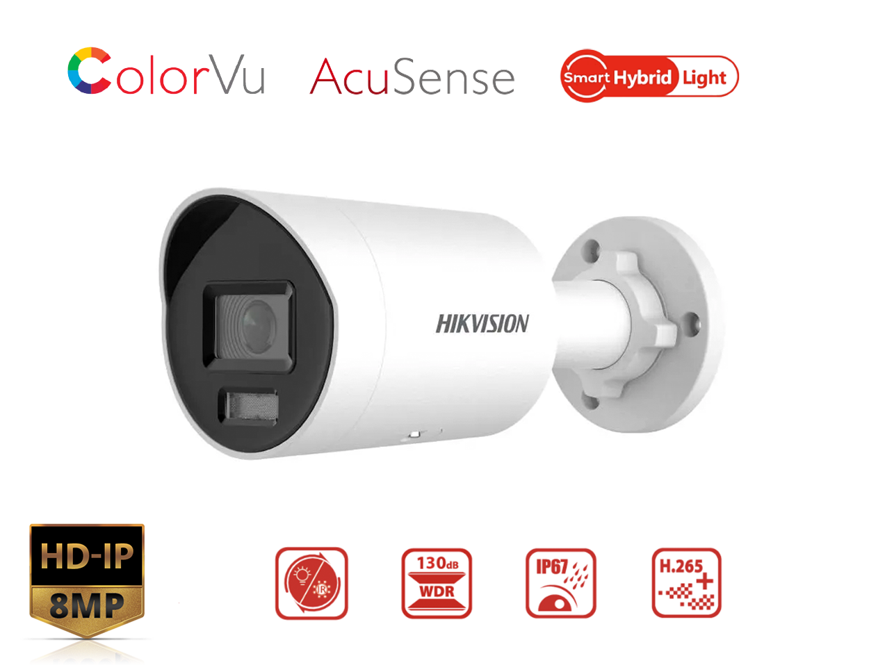 HIKVISION DS-2CD2087G2H-LIU(2.8MM) - Hikvision 8MP Smart Hybrid Light with ColorVu Fixed Mini Bullet Network Camera - MonkeyTools